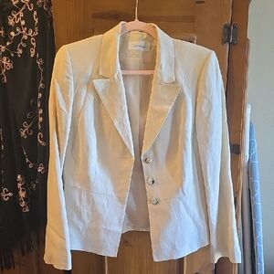 Calvin Klein Cream Blazer Tailored Suit Jacket